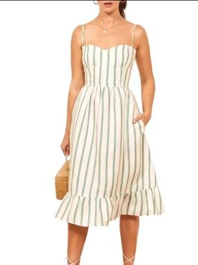 Reformation Gateau Linen Midi Sun Dress